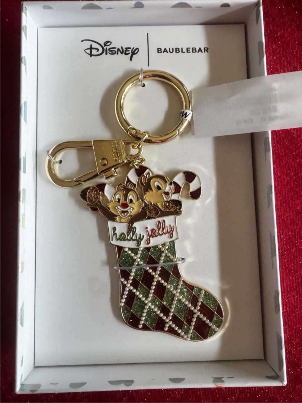 Disney Baublebar x Disney Chip & Dale Bag Charm Keychain Christmas Stocking